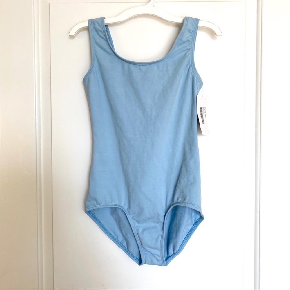 Theatricals light blue cotton dance wear leotard Sz MA